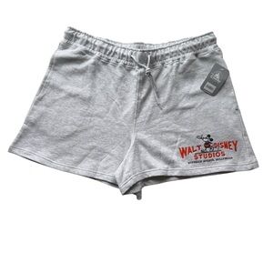 Disney 100 Collection Shorts Cotton Light Gray Size XL Mickey Mouse Graphic NWT